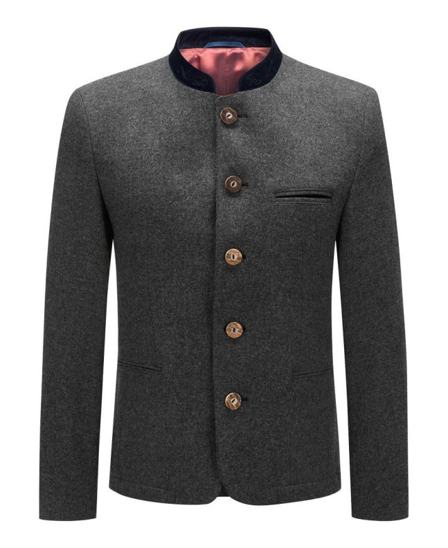 Beautiful Dark Grey Oktoberfest Pure Wool Austrian Jacket