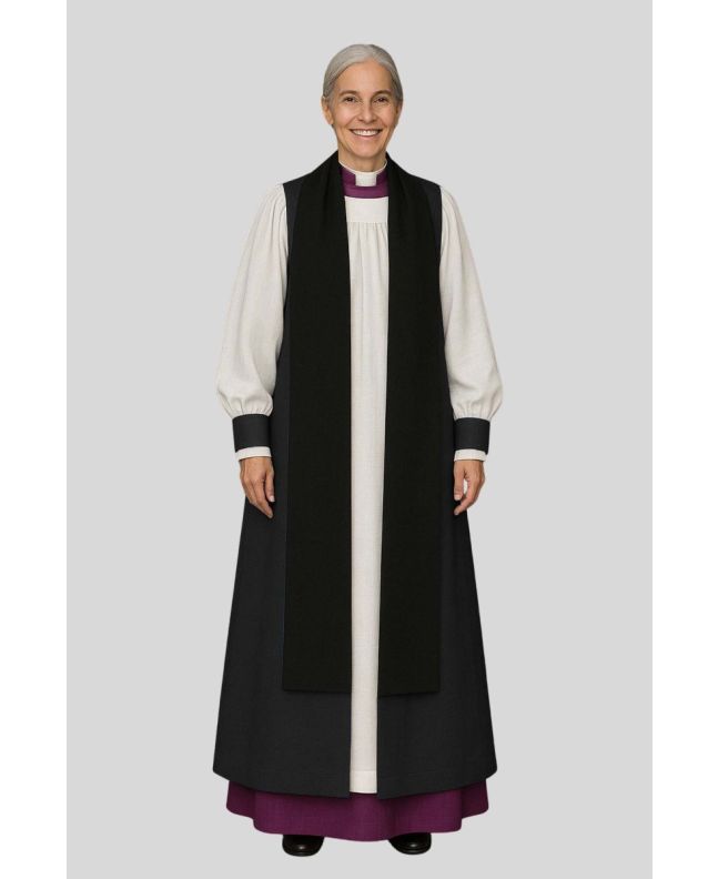 Women’s Black Clergy Chimere with Black Tippet