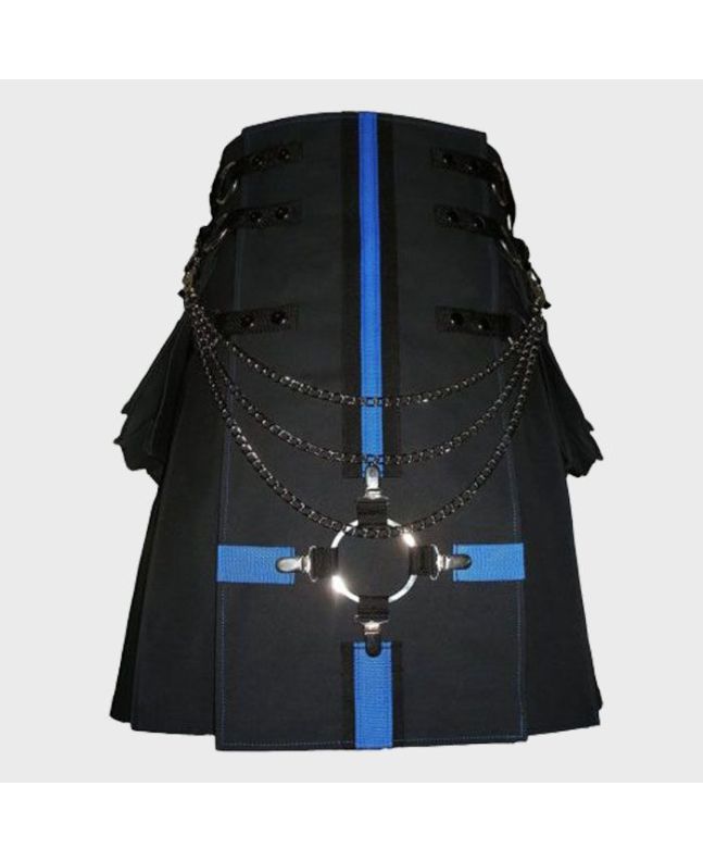 Black Cargo Hybrid Utility Kilt  