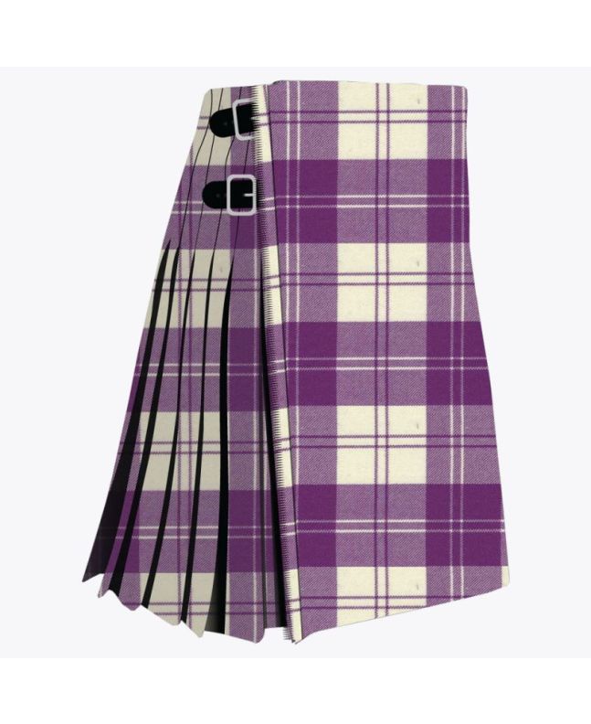 Clan Eriskin Dress purple & White Tartan Kilt