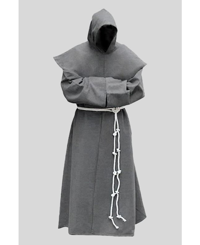 Conventual Gray Franciscans Monk Robe with Cord Cincture
