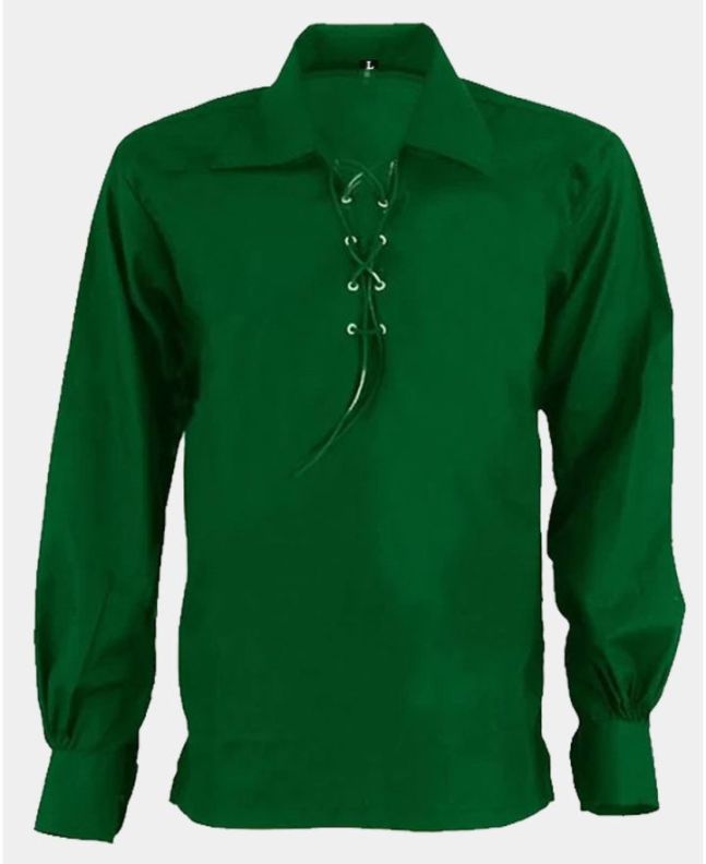Green Jacobite Ghillie Shirt for Kilts
