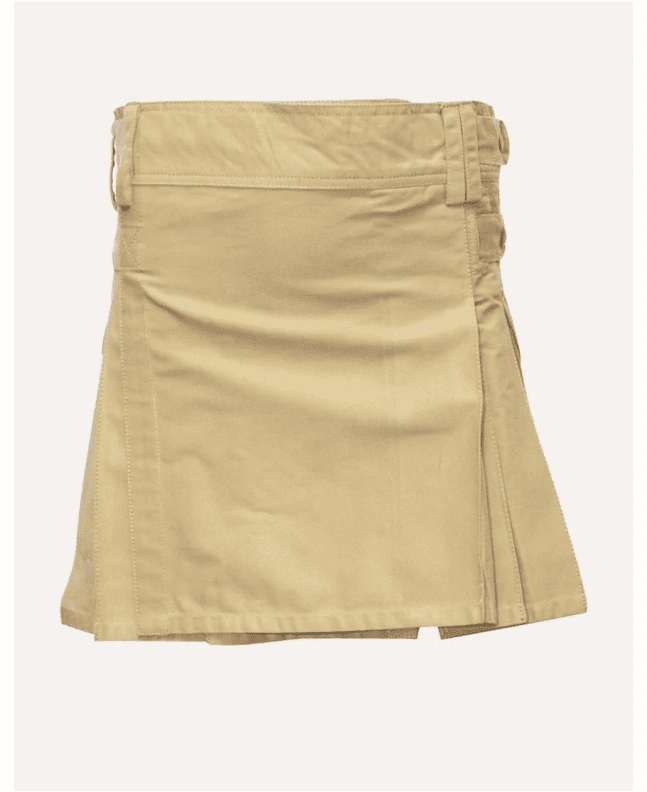 Khaki Cargo Style Utility Kilt