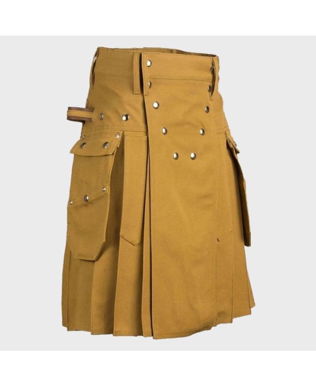 Modern Khaki Utility Kilt 