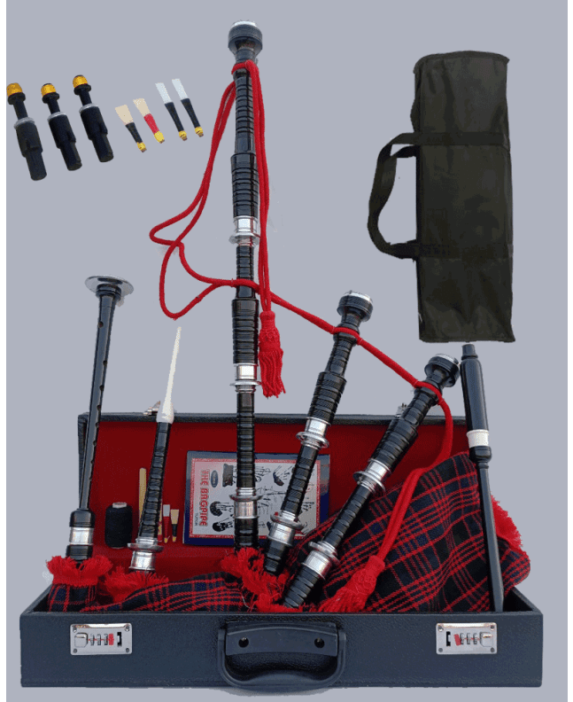MacDonald Tartan Beautiful Highland Bagpipe Set.