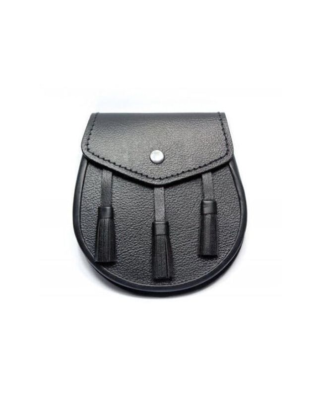 Plain Black Leather Casual Day Sporran
