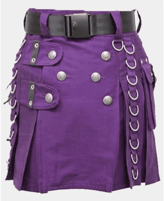 Purple Mini Utility Kilt For Women
