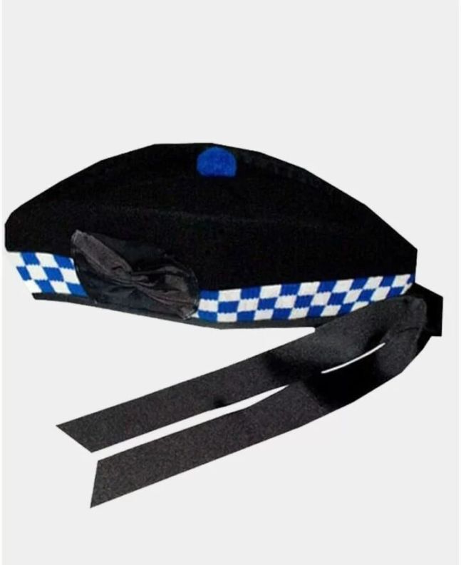Pipe Band Glengarry White & Blue Dice Hat