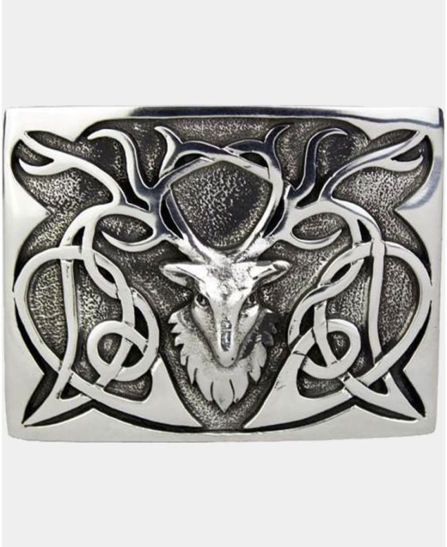 Stag Belt Buckle Chrome