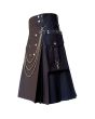 Black Hybrid Kilt With Chain