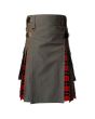 Olive Green Hybrid With Wallace Tartan Kilt 