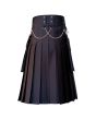 Black Hybrid Kilt With Chain