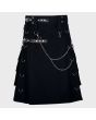 Black Gothic Men Utility Kilt 