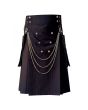 Black Hybrid Kilt With Chain