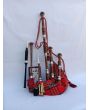 Royal Stewart Tartan Beautiful Brown Bagpipe Set
