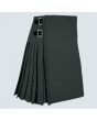 Solid Blak Weathered Tartan Kilt