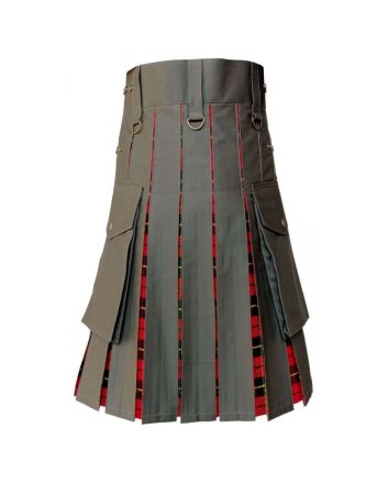 Olive Green Hybrid With Wallace Tartan Kilt 