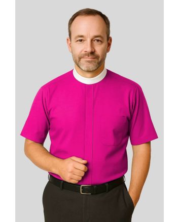Bishop’s Formal Clergy Shirt with Neckband Design
