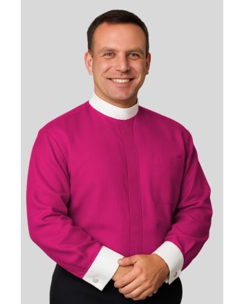 Bishop’s Purple Clergy Shirt Full Collar & French Cuff
