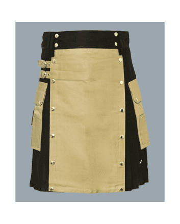 Black And Khaki Hybrid Utility Kilt 