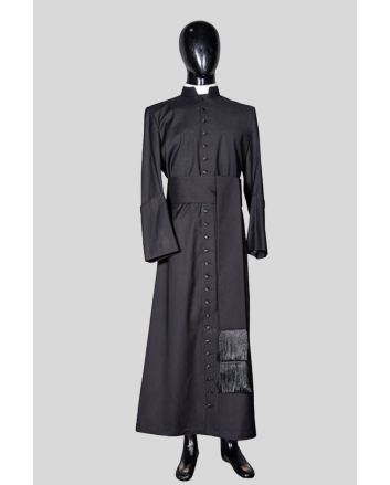 Superior Black Wool Priest Cassock Perfect for Formal Liturgical Services