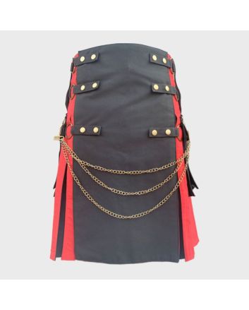 Black And Red Hybrid Utility Kilt 