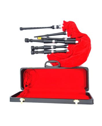 Beautiful Red Velvet Highland Bagpipe Set   