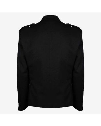 Black Wool Tweed Argyle Jacket 