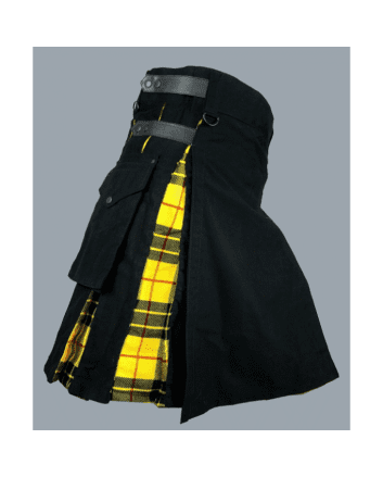 Black Hybrid With Macleod Of Lewis Tartan Kilt 