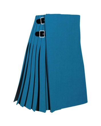 Blue Ancient Plain Colored Tartan Kilt

