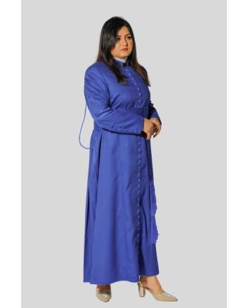 Royal Blue Women’s Cassock with 33 Button Finish
