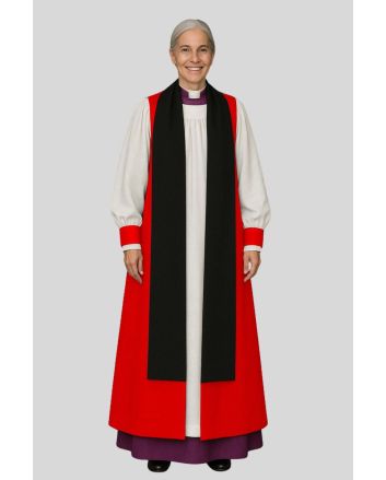 Graceful Women’s Red Clergy Chimere with Traditional Tippet