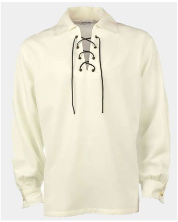 Cream Jacobite Ghillie Shirt for Kilt