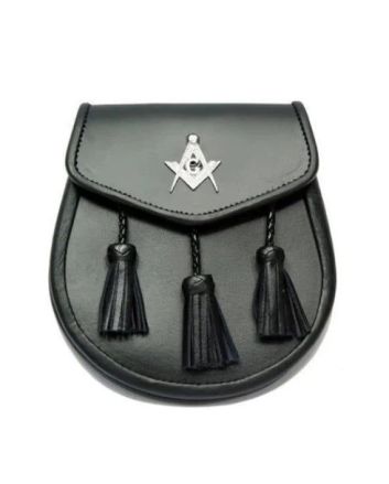 Masonic Badge Black Leather Sporran