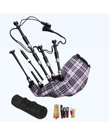 Gray Watch Tartan Beautiful Bagpipe Set