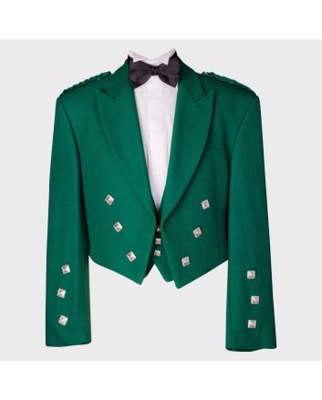 Green Scottish Prince Charlie Jacket And Vest