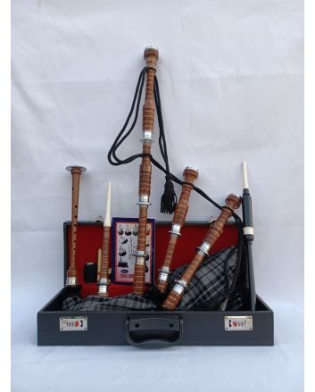 Grey Watch Tartan Beautiful Bagpipe Set 