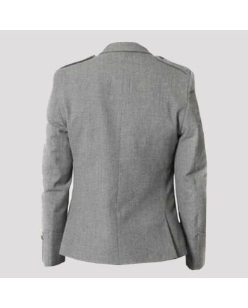 Grey Wool Tweed Argyle Jacket 