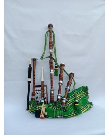 Irish National Beautiful Brown Bagpipe Set 
