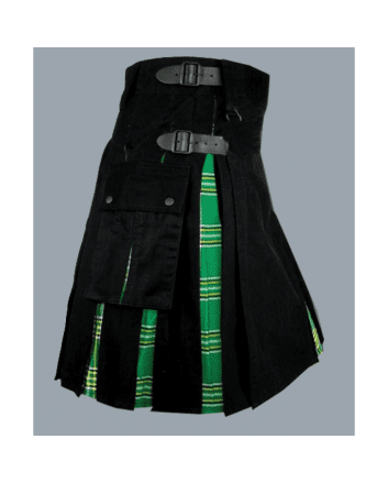 Black Hybrid With Irish National Tartan Kilt 