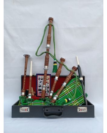Irish National Beautiful Brown Bagpipe Set 