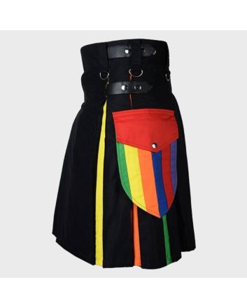 LGBT Gay Pride Rainbow Hybrid Utility Kilt 