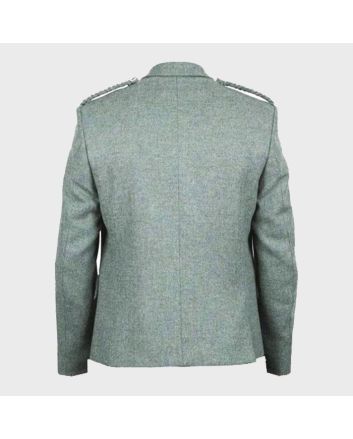 Lovat Wool Green Tweed Argyle Wedding Kilt Jacket 