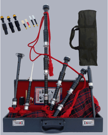 MacDonald Tartan Beautiful Highland Bagpipe Set.