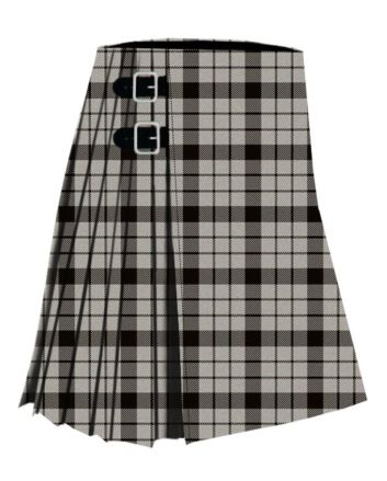 Modern Black and White MacFarlane Tartan Kilt
