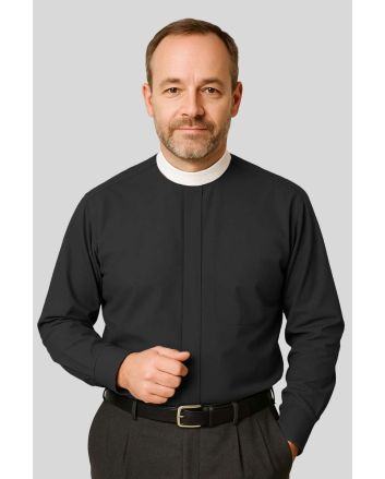 Priest Neckband Black Clergy Shirt for Clergy
