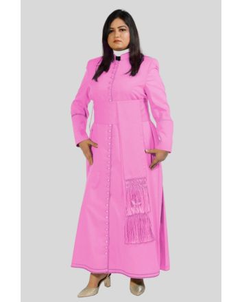 Pink Serenity Cassock for Women with Simple Elegance
