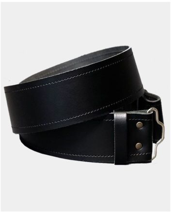 Plain Black Leather Kilt Belt