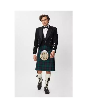 Black Watch Prince Charlie Jacket Scottish Kilt Outfit
