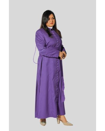 Purple Cassock for Women in Classic 33 Button Style
